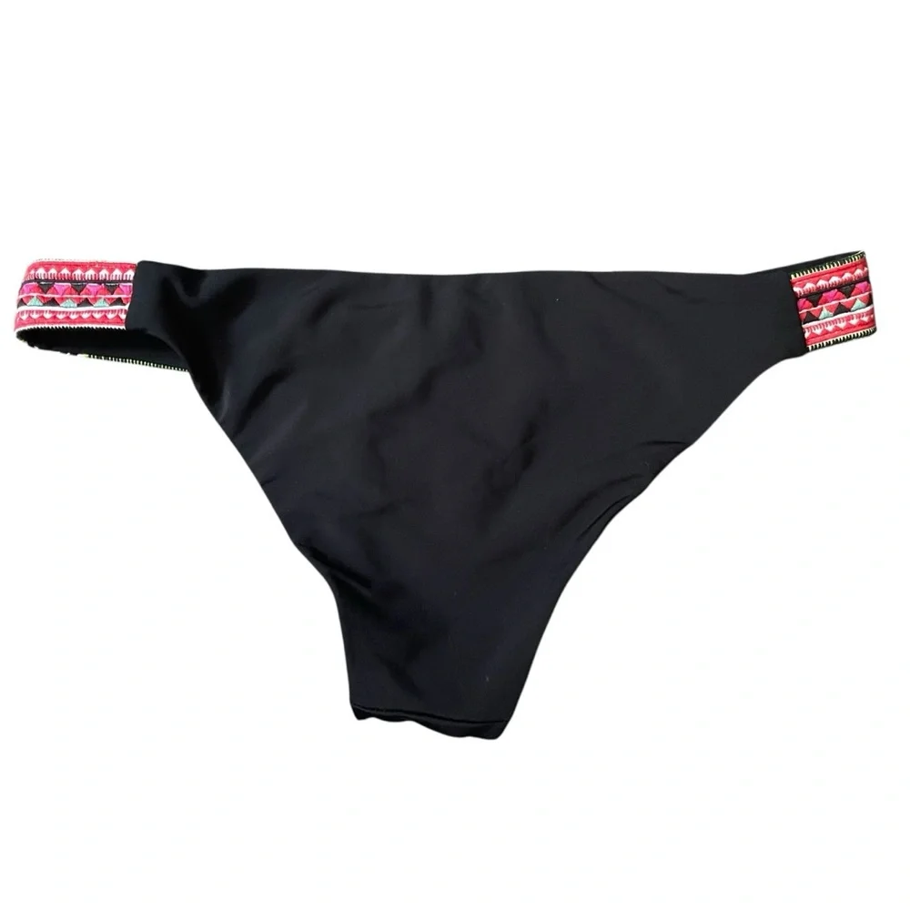 Mara‎ Hoffman Black Embroidered Bikini Bottom Size M